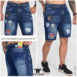 Bermuda Rígido Dsquared Denim Azul Oscuro